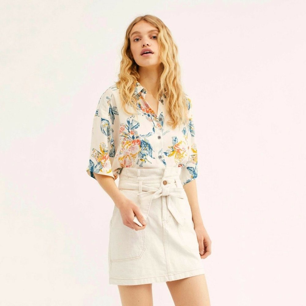 NWT Free People Splendor In The Grass Skirt Paper